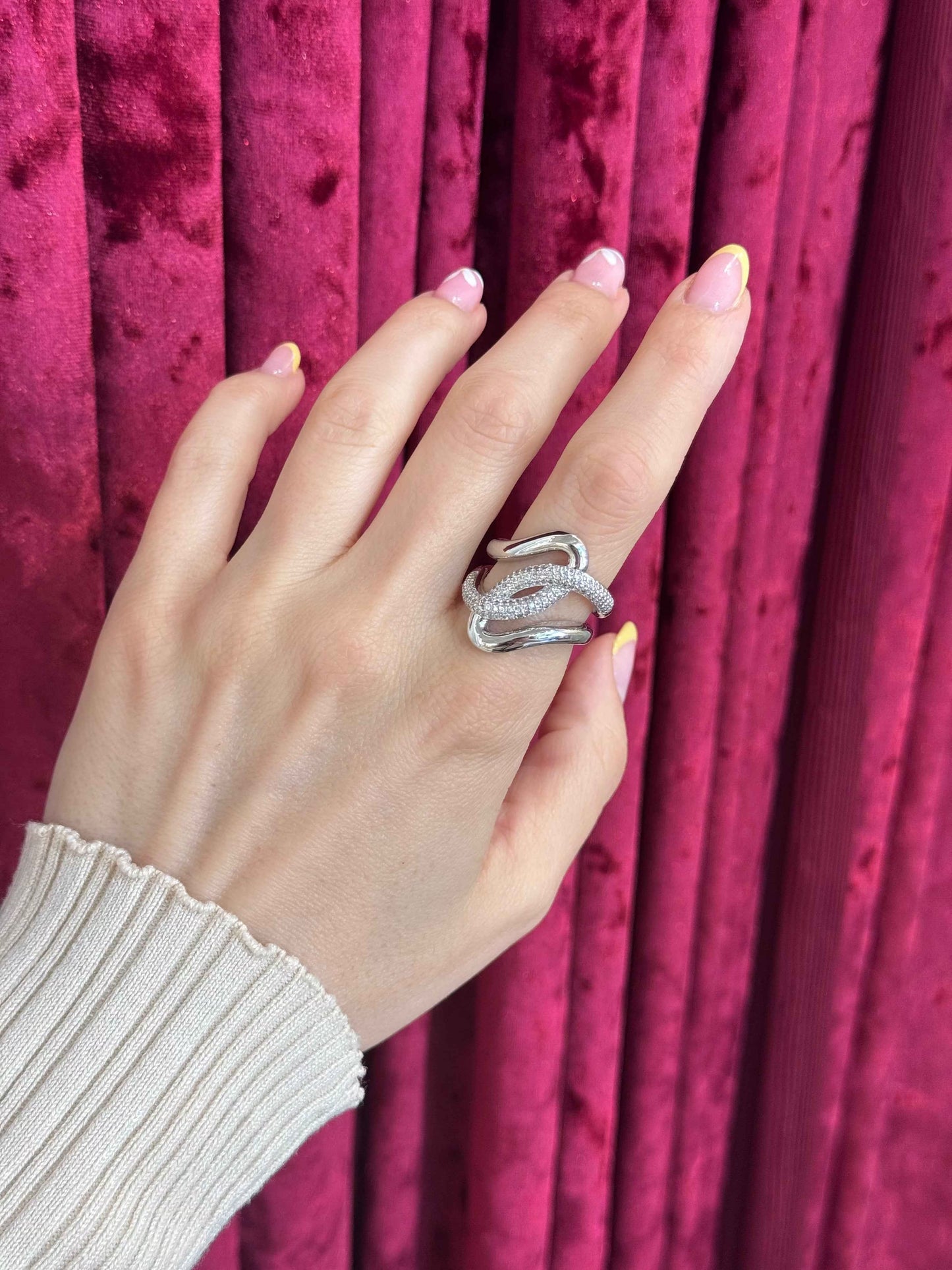 Wave Pave – δαχτυλίδι Stainless Steel