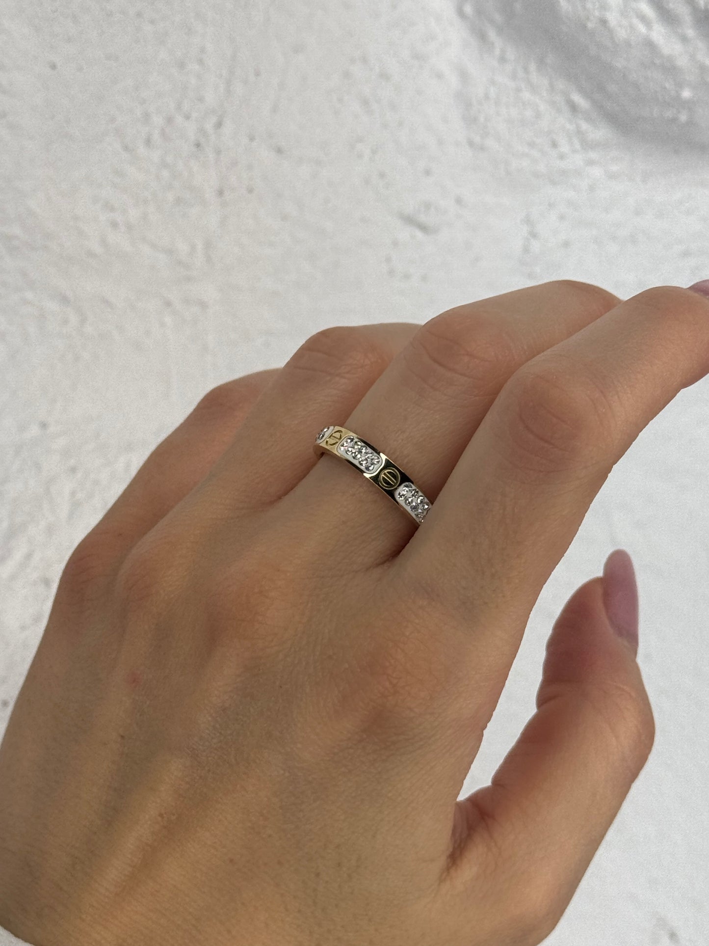 Crystal Row gold– δαχτυλίδι stainless steel