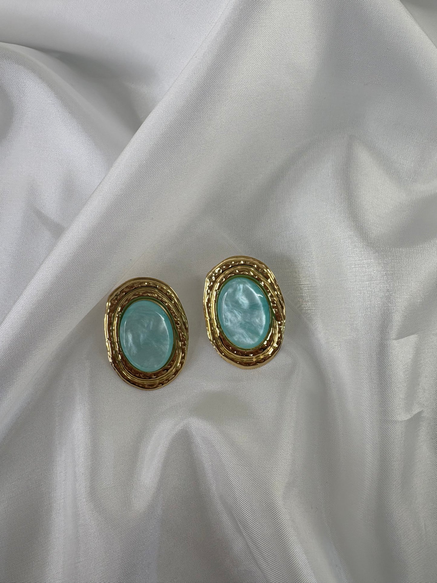 Σκουλαρίκι χρυσό με μπλε πέτρα