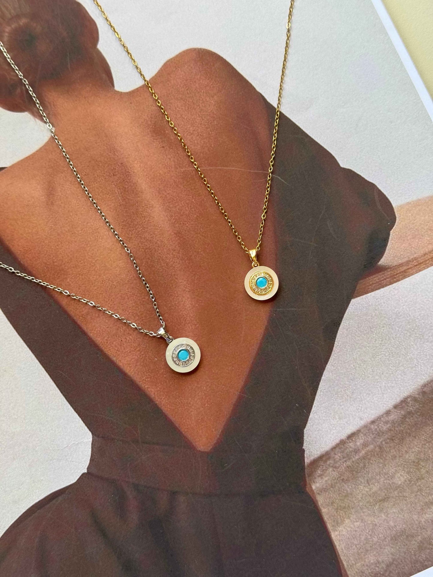 Turquoise Pendant – Κολιέ Stainless Steel
