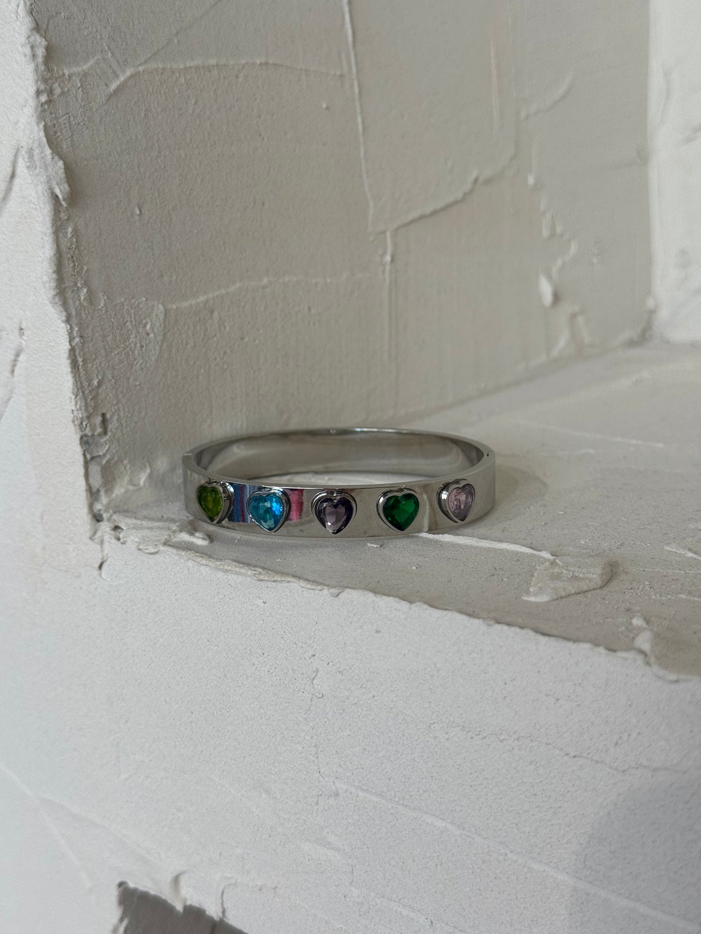 Rainbow Heart -χειροπέδα stainless steel