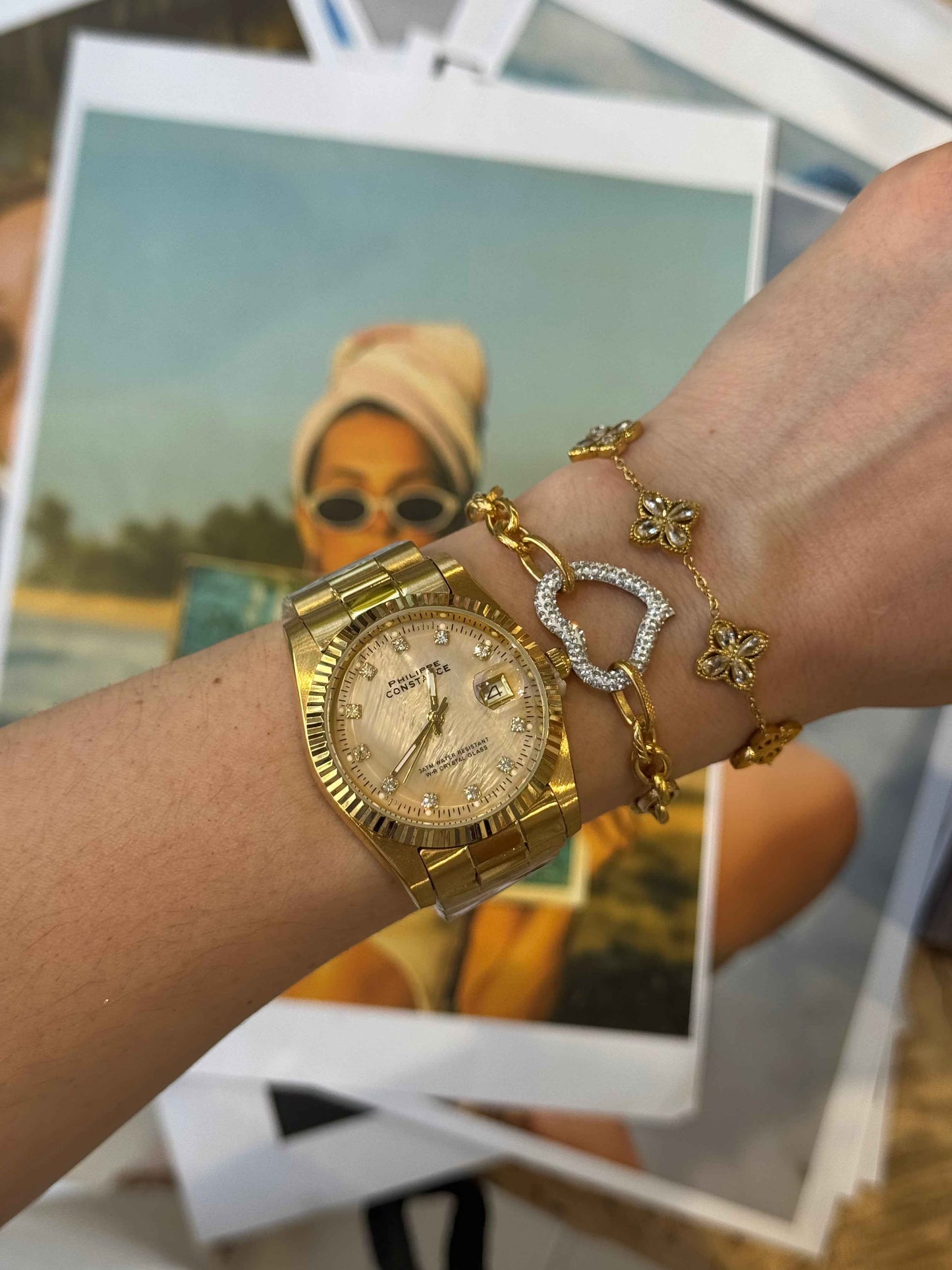 Sylvie Golden (large) – Αδιάβροχο Premium Ατσάλινο Ρολόι Stainless Steel