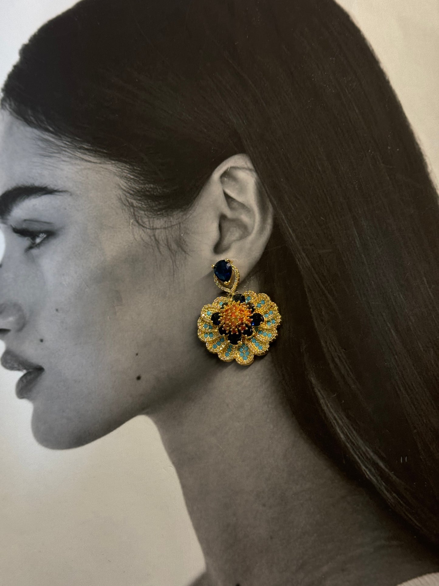 Azure Bloom – σκουλαρίκια ανθεκτικός ορείχαλκος