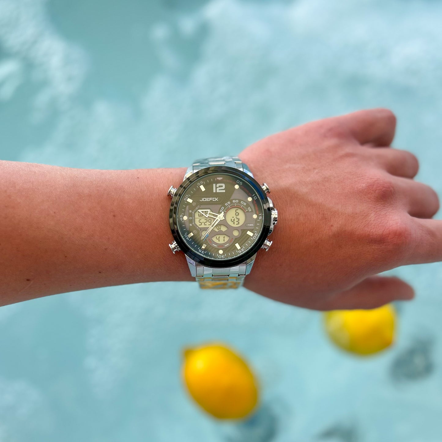 Ανδρικό Ρολόι JOEFOX Ψηφιακό-Αναλογικό Μαύρο – Πρακτικότητα & Sport Δυναμική σε