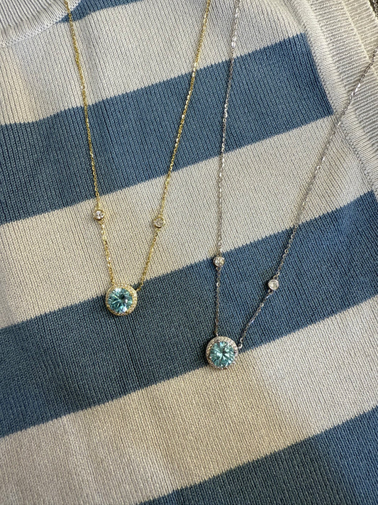 Ασήμι 925✨ Κολιέ με μπλε πέτρα