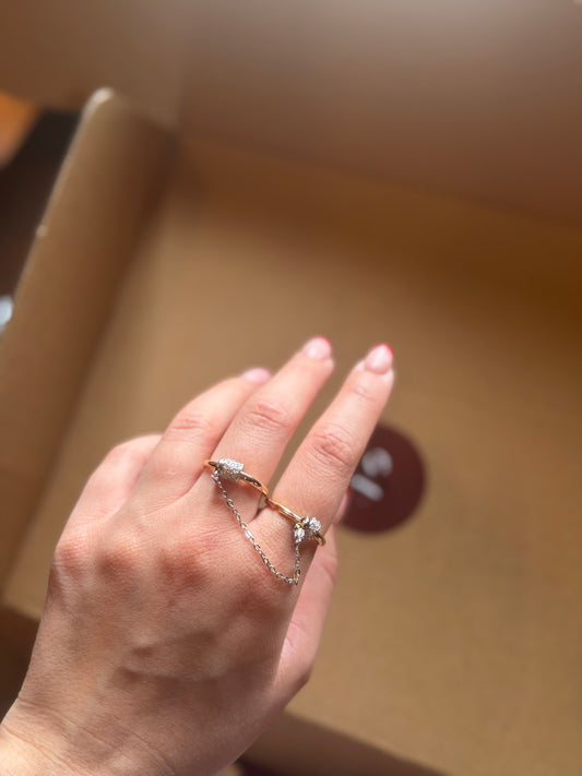 Firelight Chain Ring / ανθεκτικός ορείχαλκος / προσαρμόζεται ✨