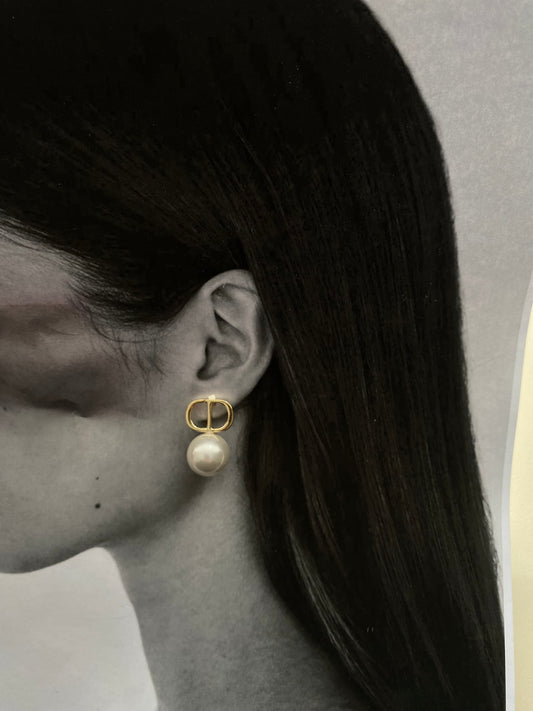 Terra pearl -σκουλαρίκια ορείχαλκος