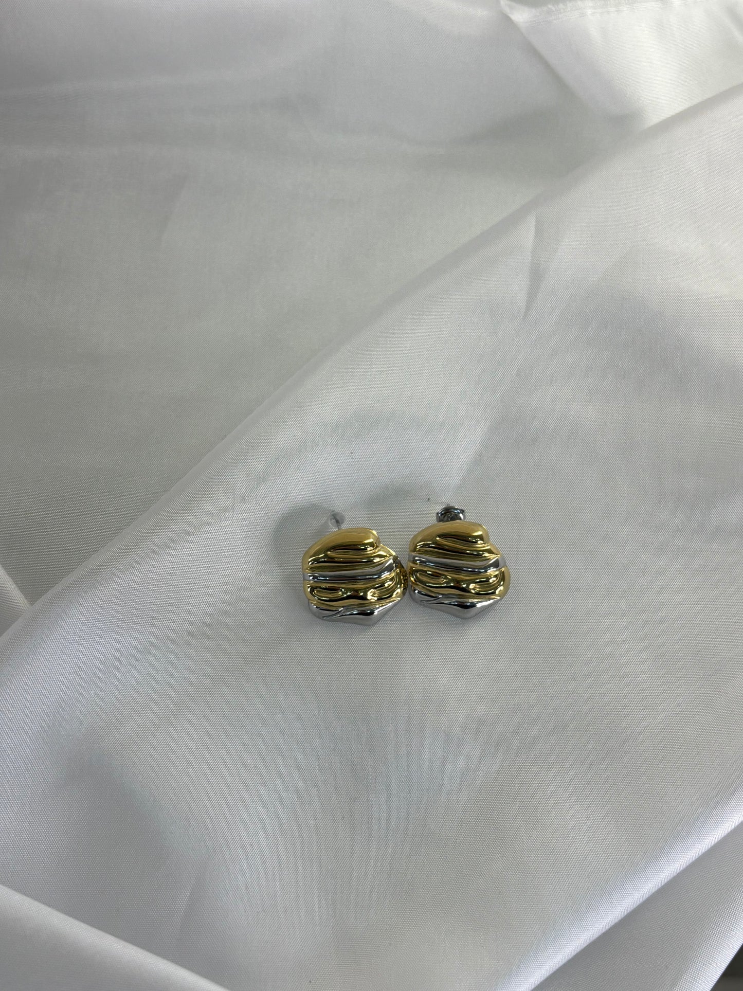 Σκουλαρίκι μιξ χρυσό ασημένιο