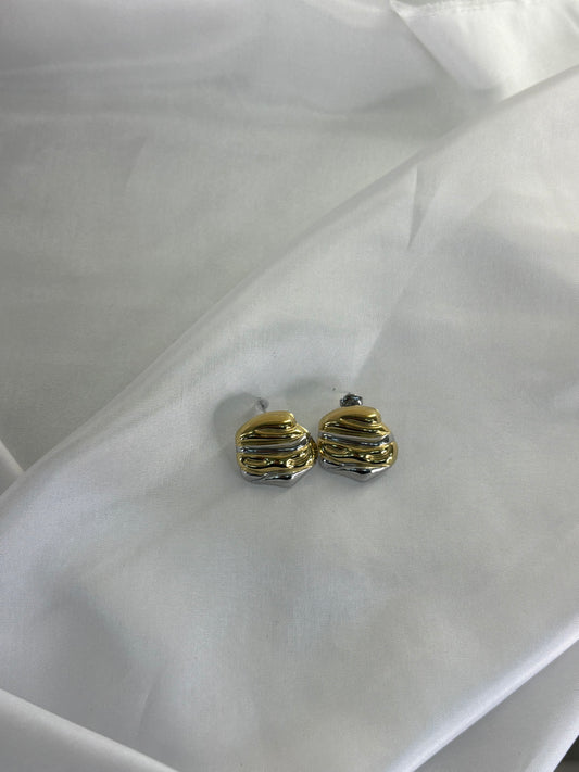 Σκουλαρίκι μιξ χρυσό ασημένιο