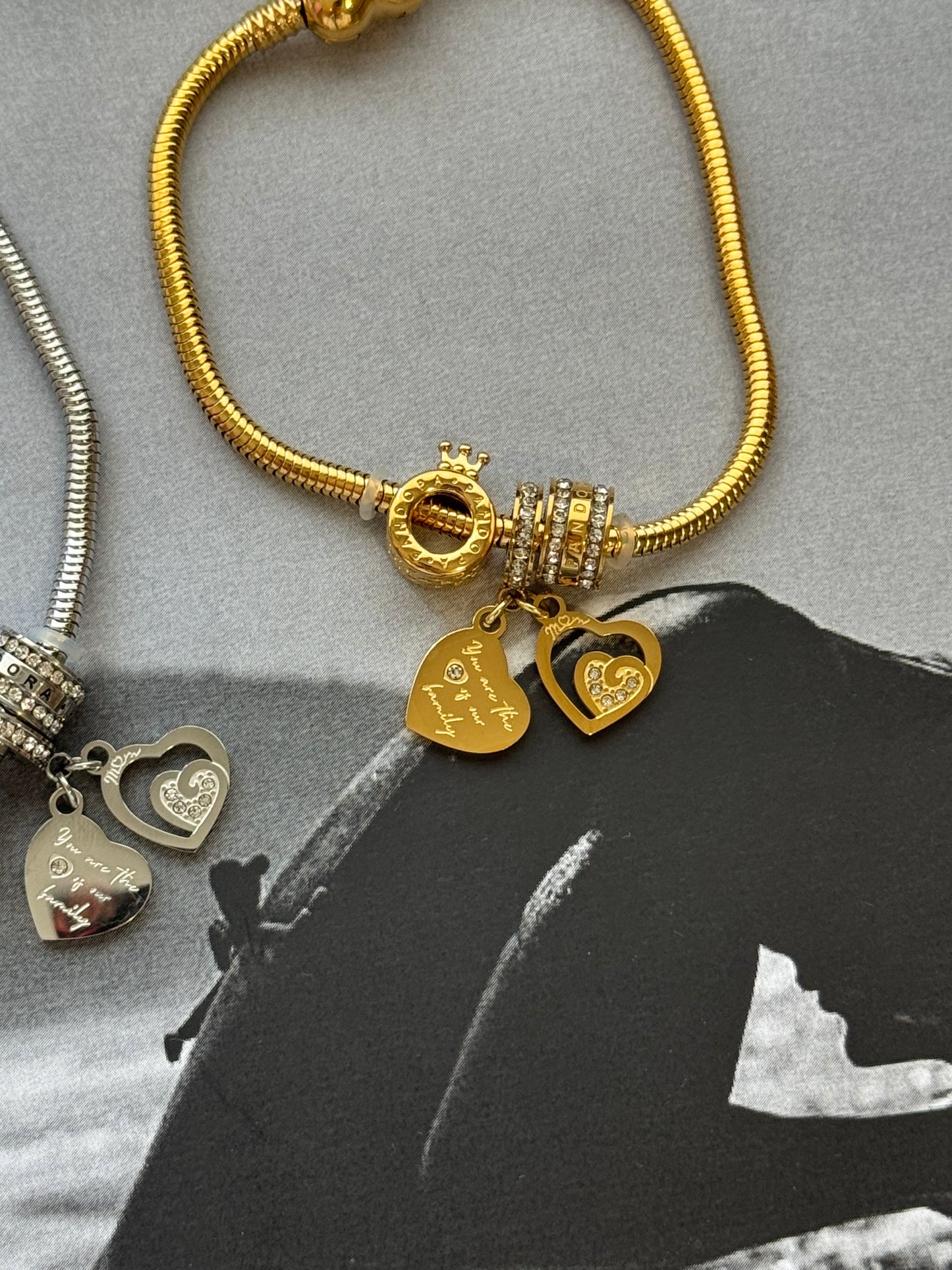 Crown Heart – Βραχιόλι Stainless Steel με Charms