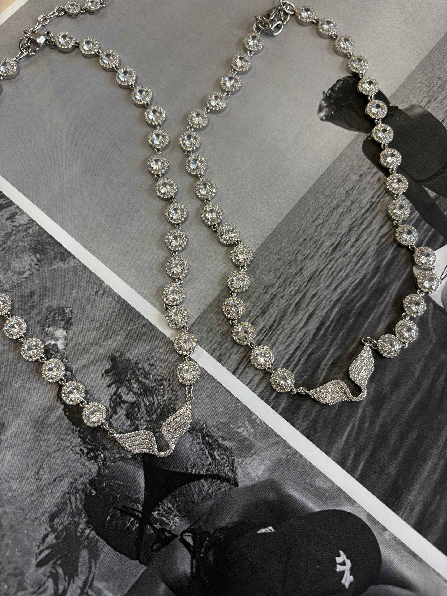 Seraphina Crystal Wings Ατσάλινο Κολιέ / handmade by Kika
