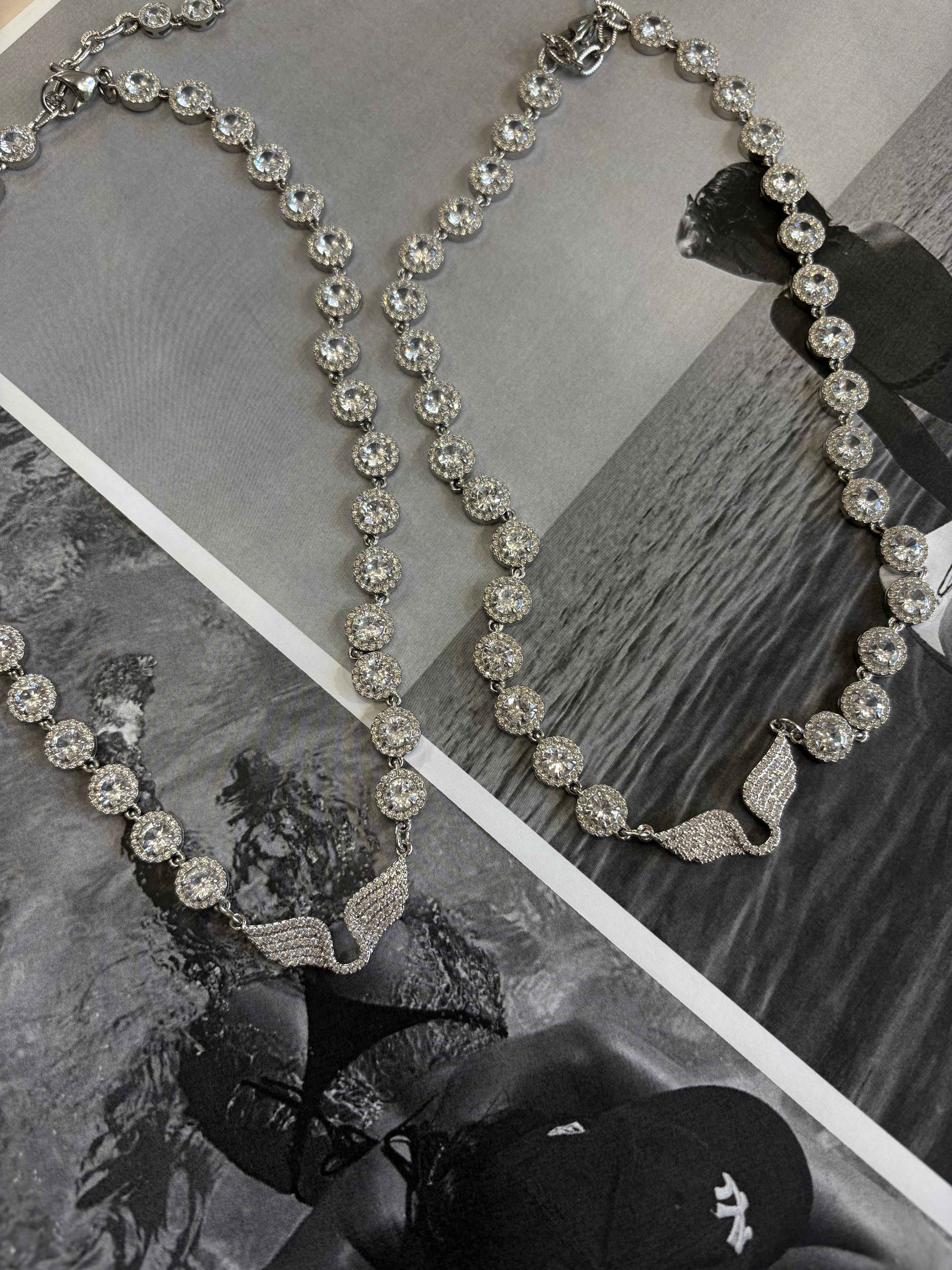 Seraphina Crystal Wings Ατσάλινο Κολιέ / handmade by Kika