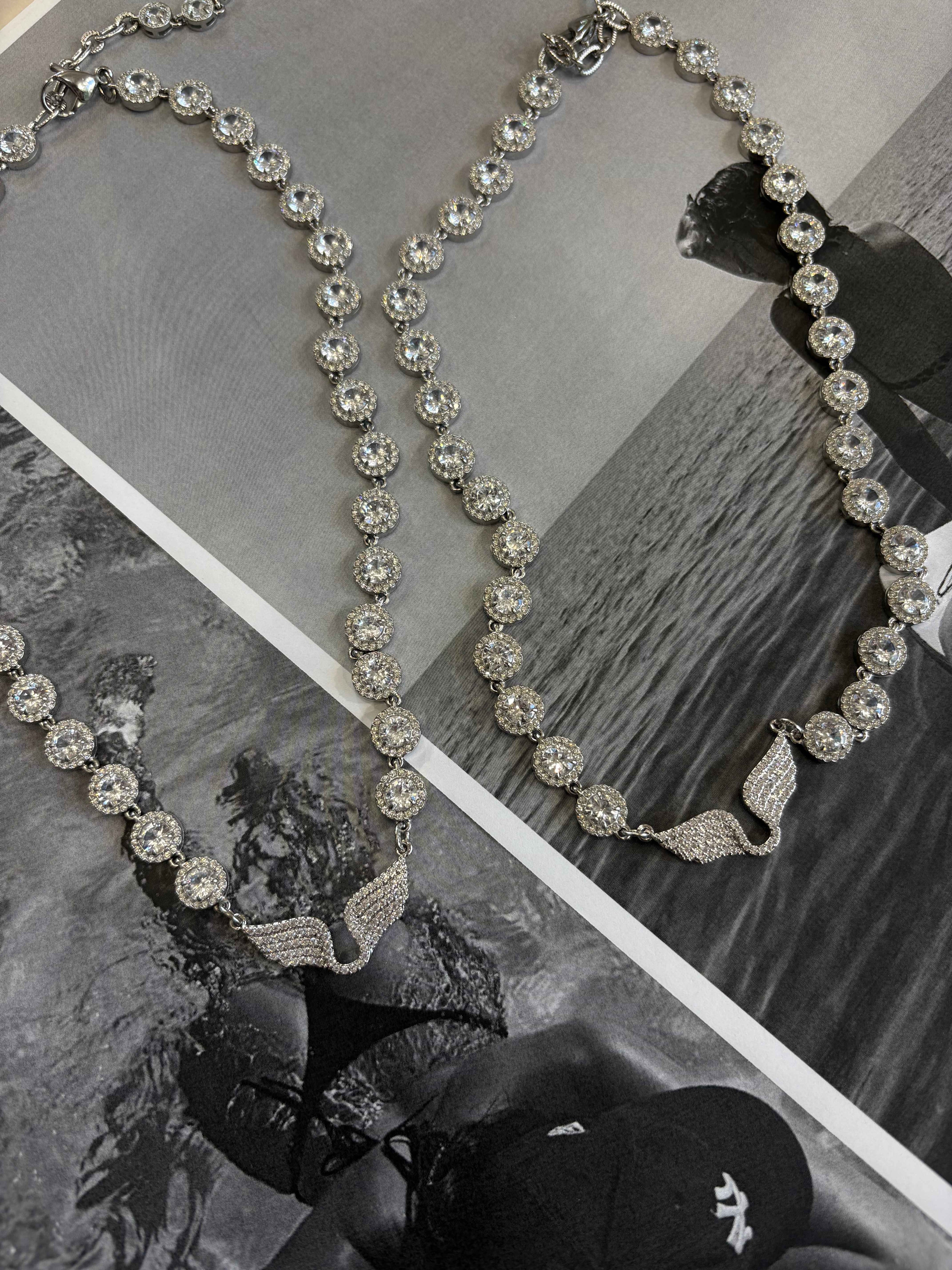 Seraphina Crystal Wings Ατσάλινο Κολιέ / handmade by Kika