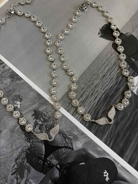 Seraphina Crystal Wings Ατσάλινο Κολιέ / handmade by Kika