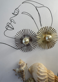 Σκουλαρίκια “Solaré” Ήλιος με Πέρλα – Gold ή Silver – Pnoe Studio