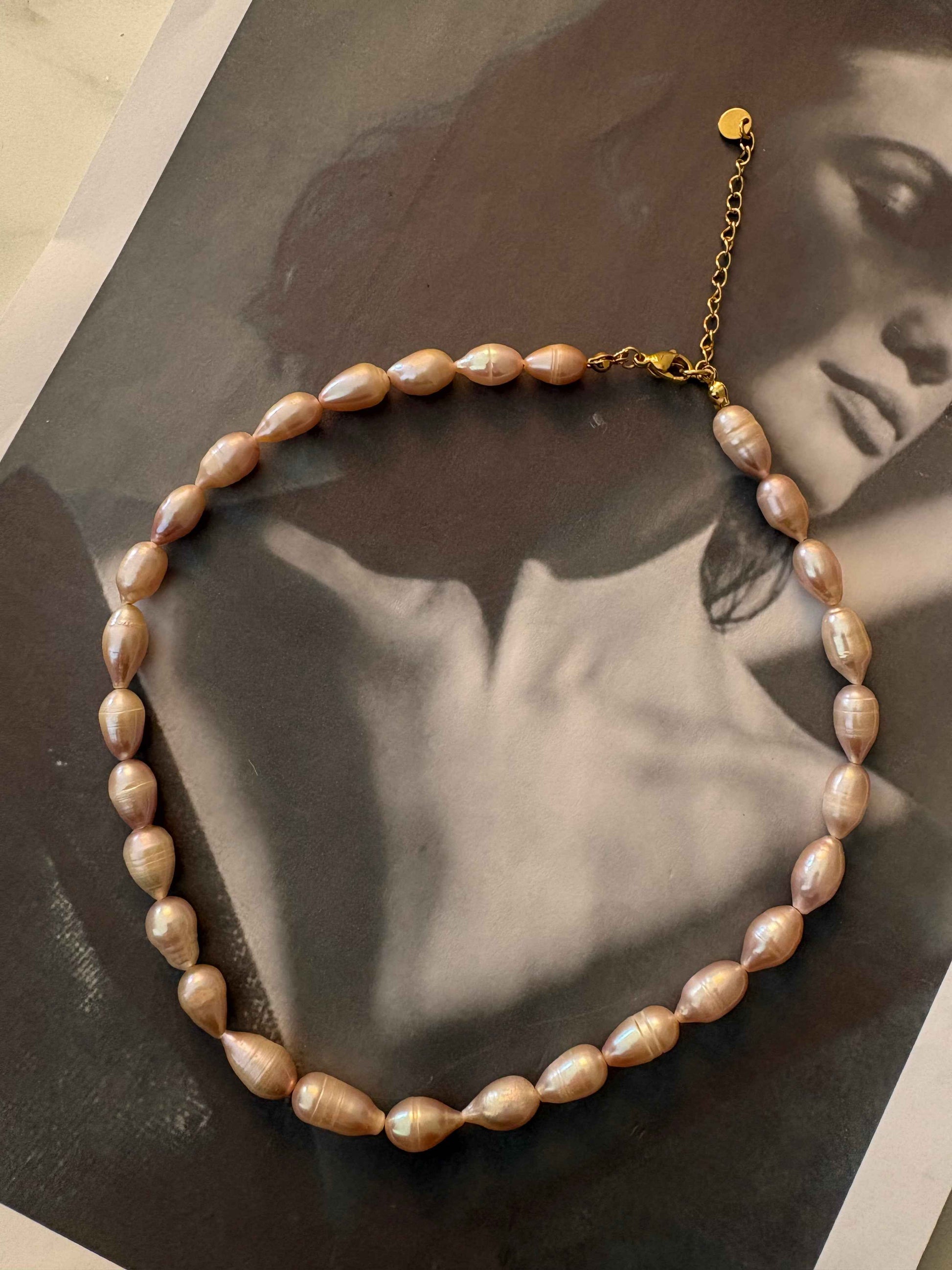 Rose Aura Pearl Necklace - Αληθινά Μαργαριτάρια