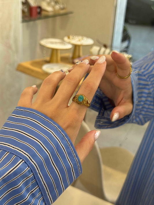 Turquoise Signet – Δαχτυλίδι Ασήμι 925