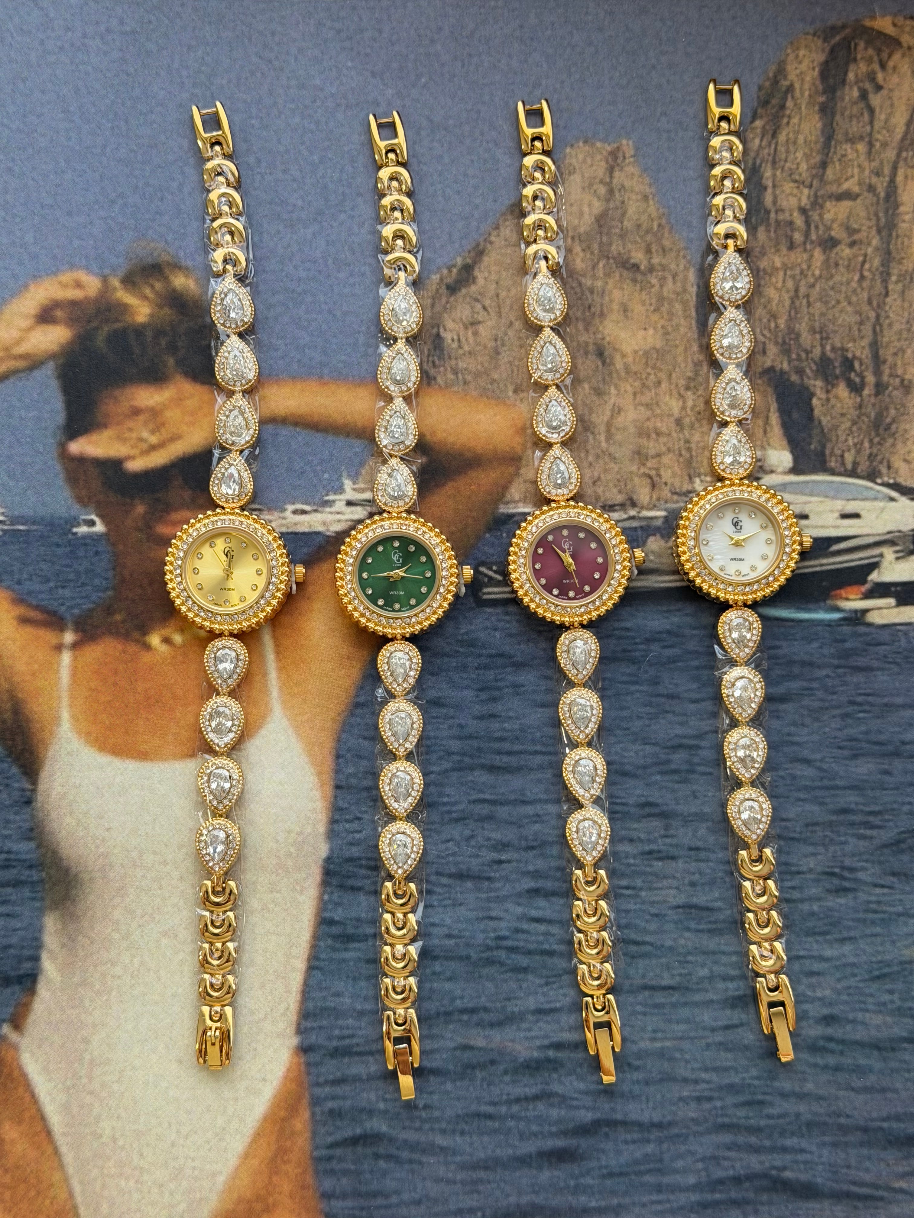 Pearl Drop Crystal Ατσάλινο Ρολόι