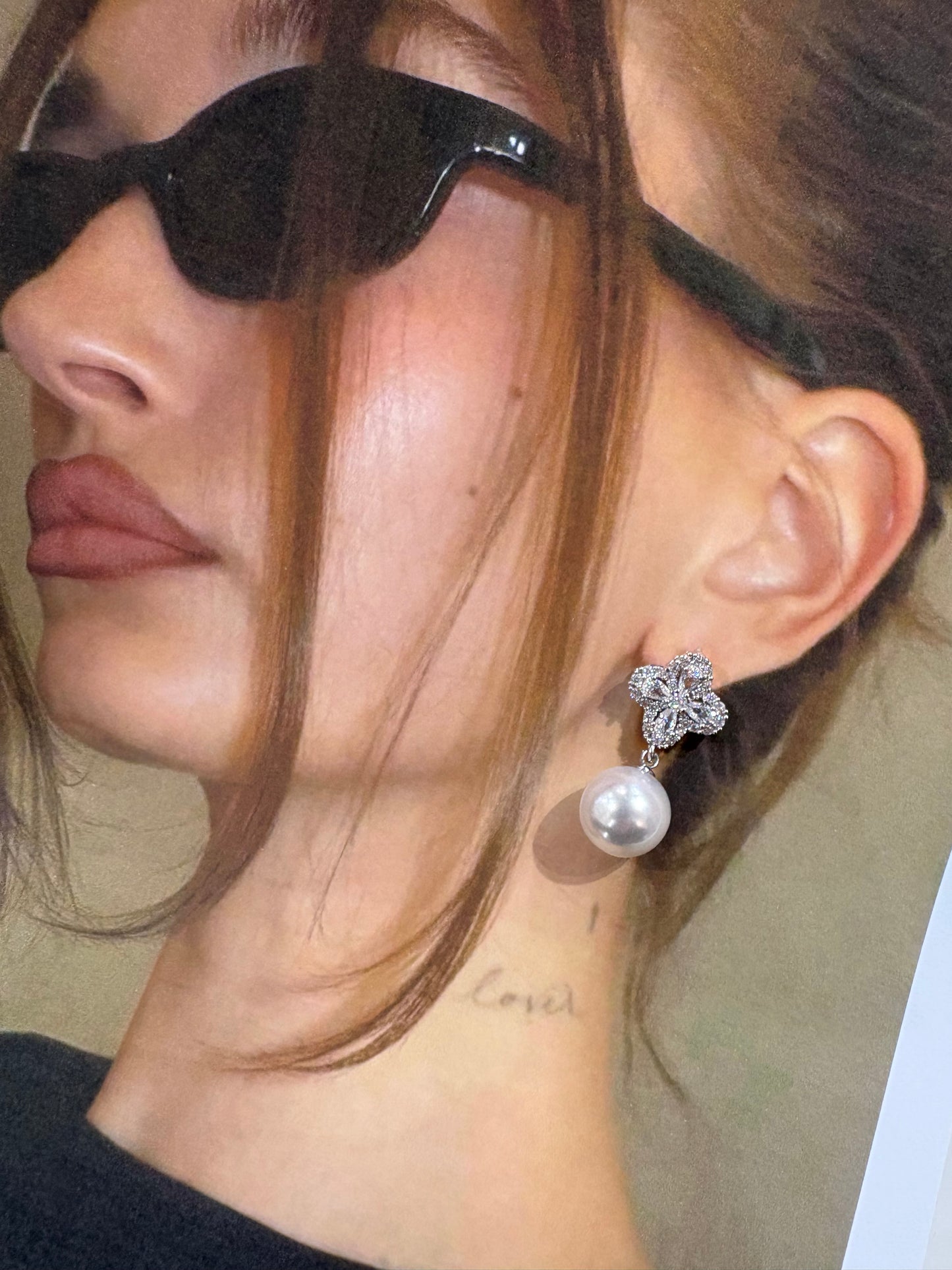 Crystal Bloom Pearl Drop