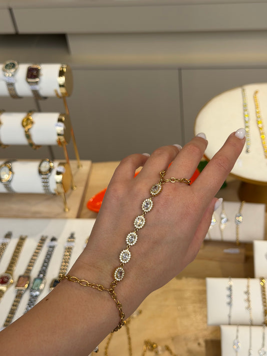 The Wedding Muse Chain / BRIDAL χειροποίητο βραχιόλι δαχτυλίδι