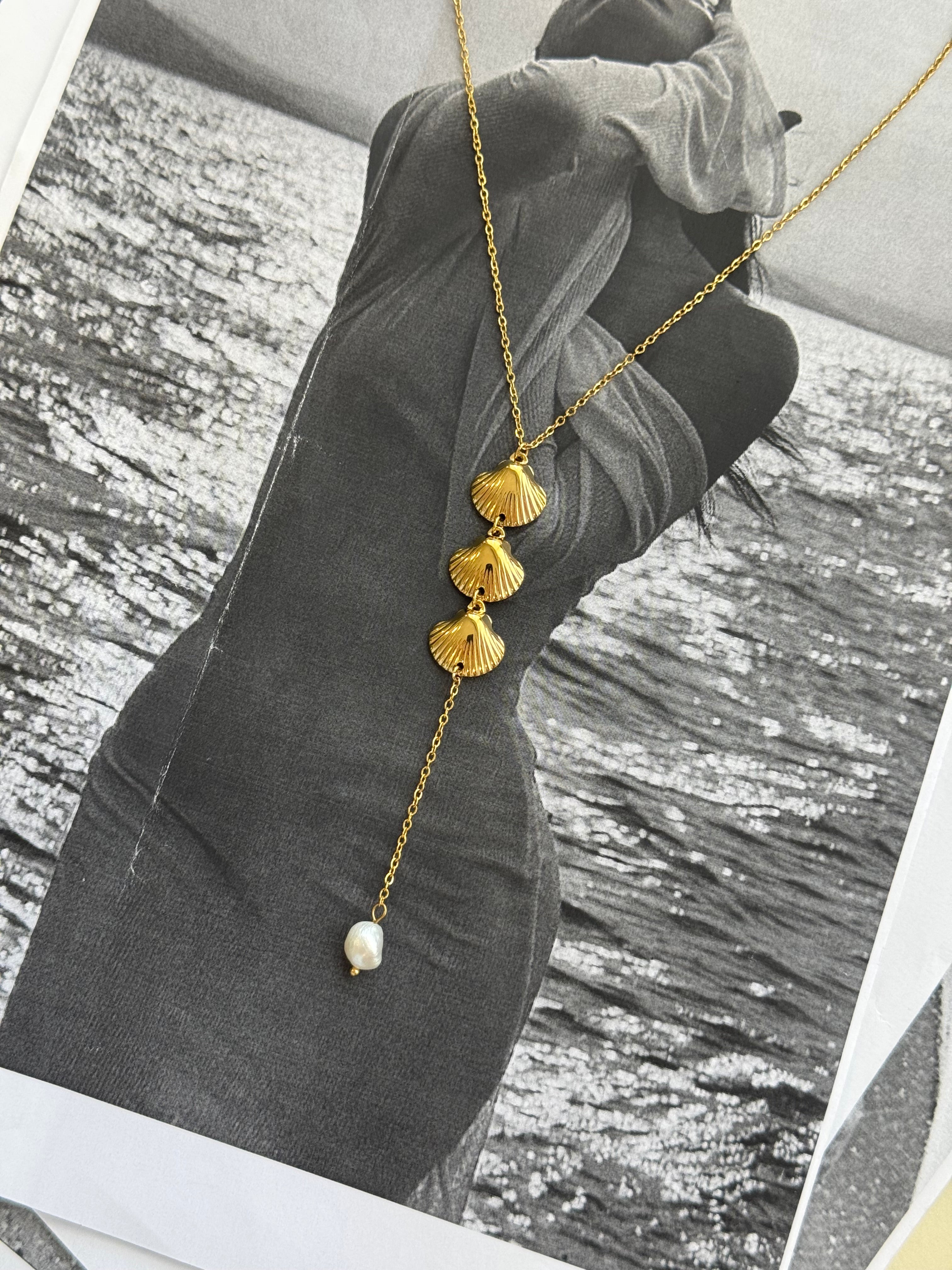 Shell Lariat – Μακρύ Κολιέ Stainless Steel
