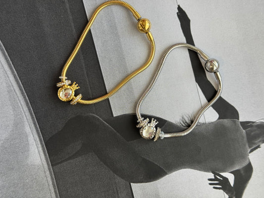 Royal Crystal – Βραχιόλι Stainless Steel με Charms