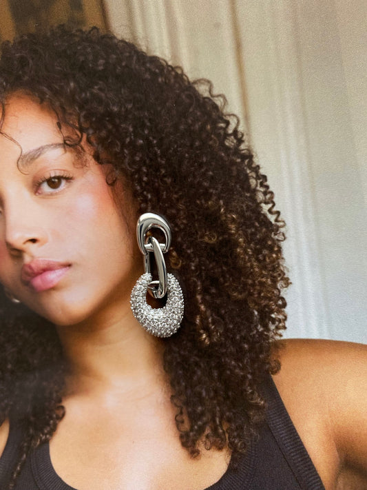 Sparkle Link Earrings- Stainless Steel