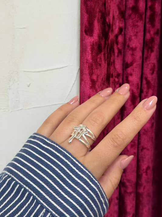 Abstract Lines Ring- Χαλκός