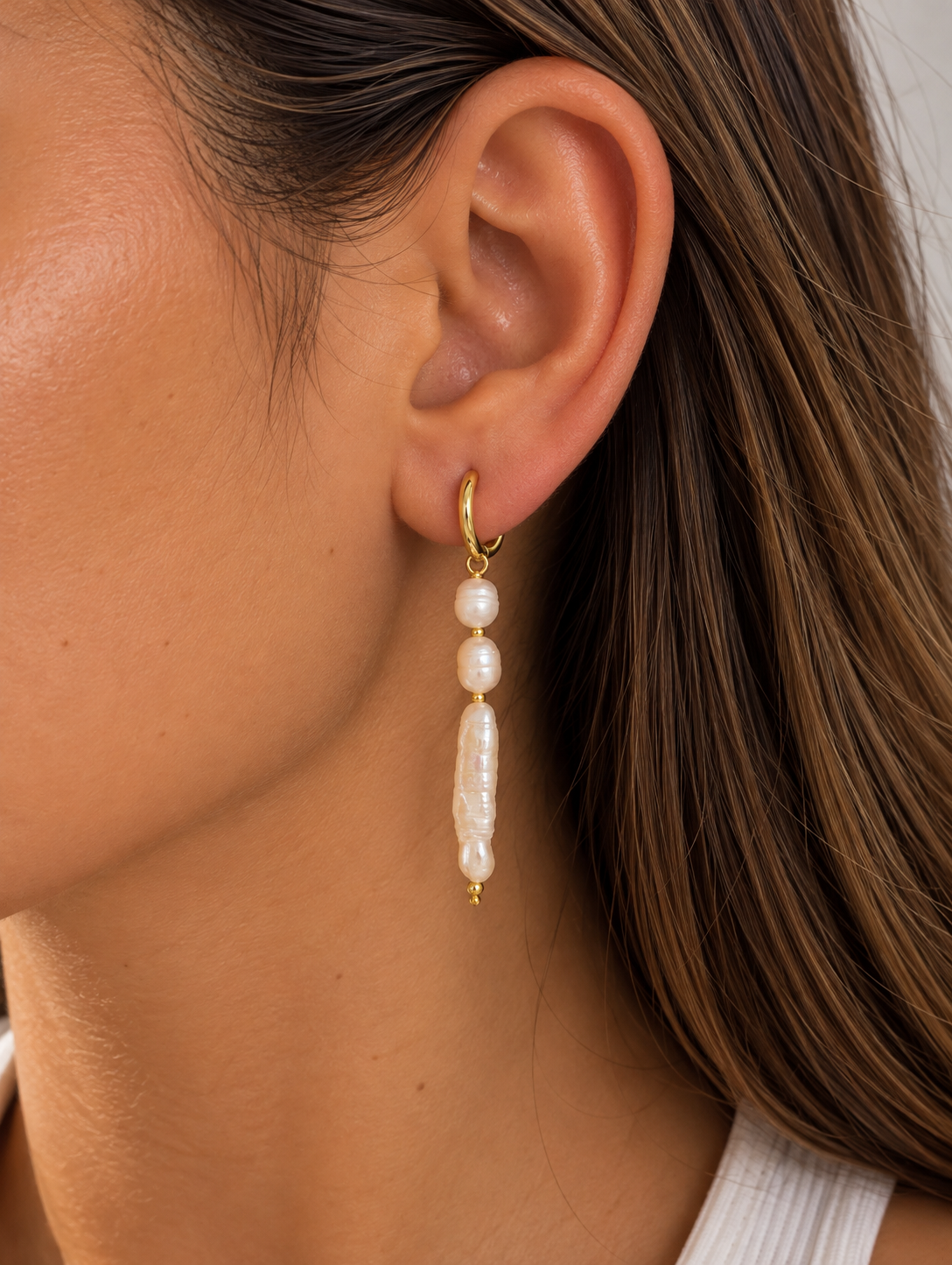 Pure Pearl Drop Earrings 🤍- Σκουλαρίκια Από Αληθινά Μαργαριτάρια