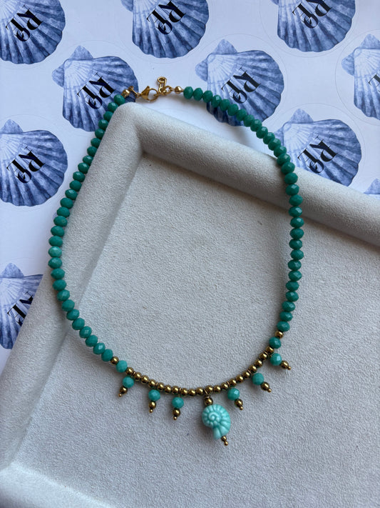 “Green love ” Ατσάλινο κολιέ handmade by kika