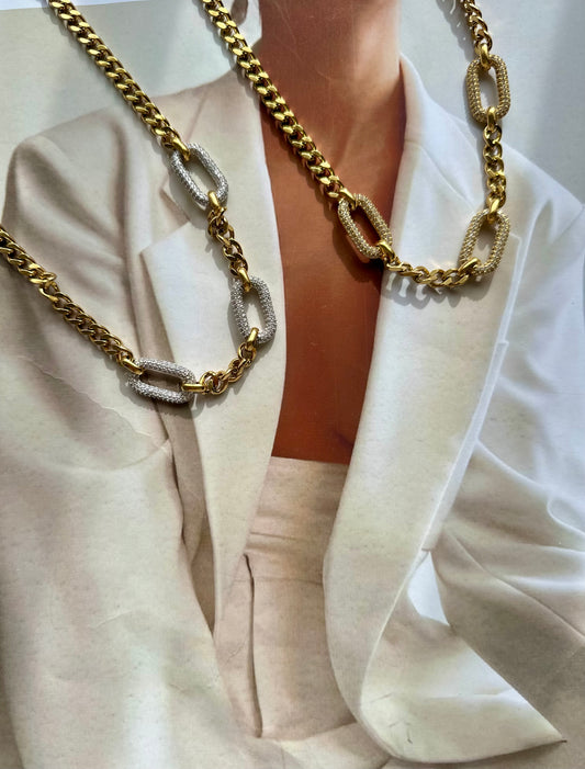 “Opal & Gold” ατσάλινο κολιέ