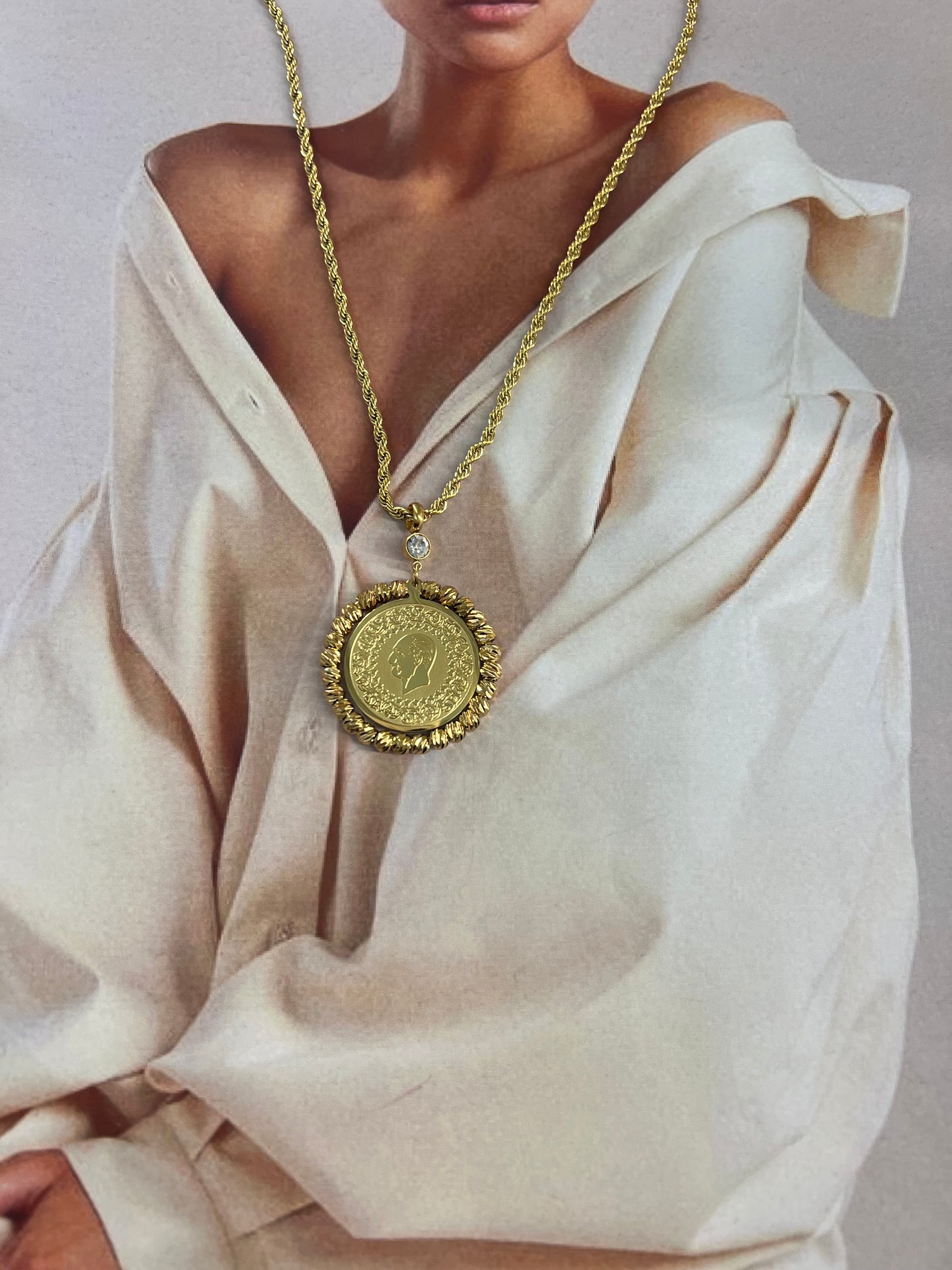 Athena Coin - κολιέ stainless steel