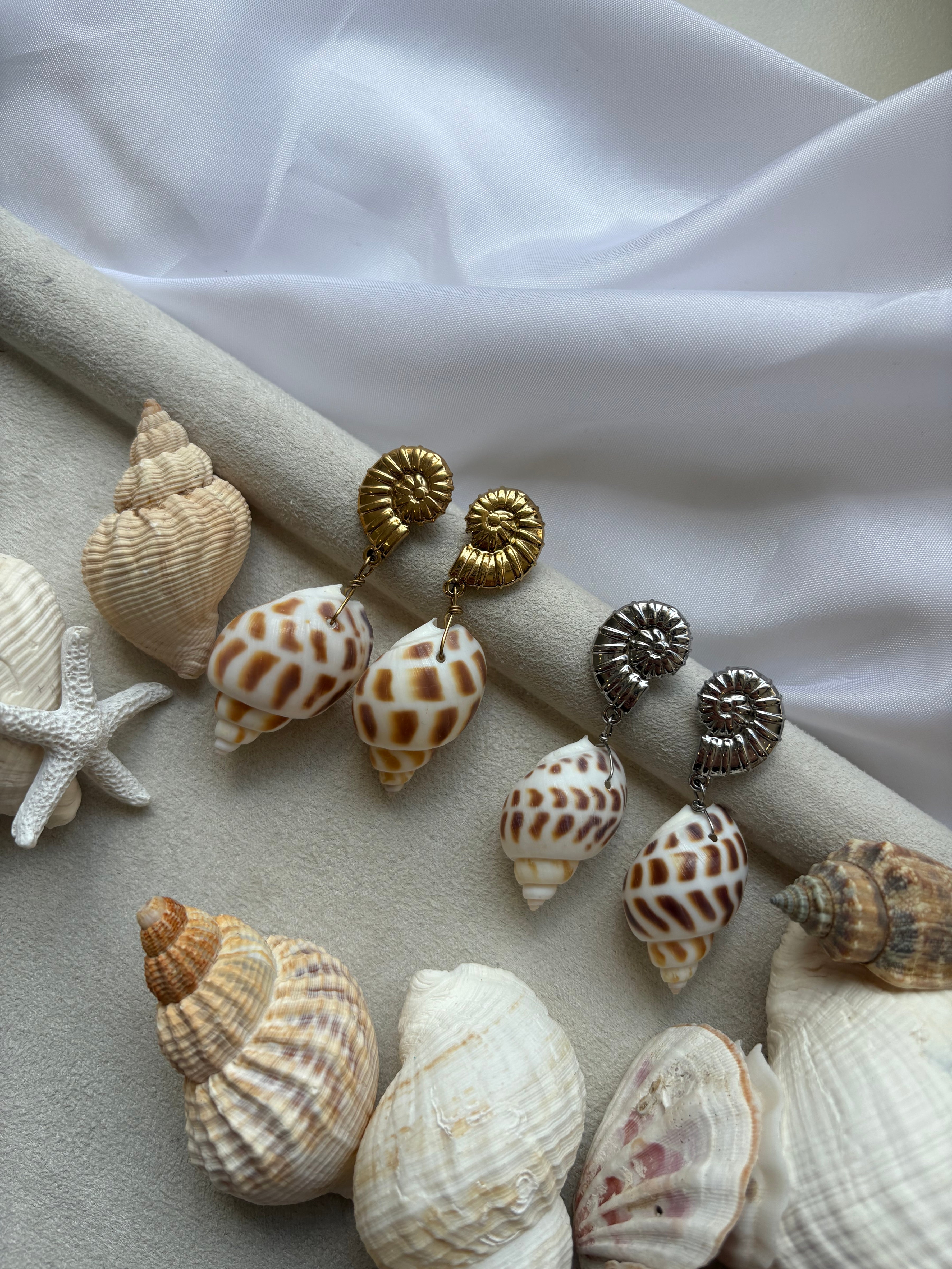 Shell Sirens" Earrings – Gold &amp; Silver Edition
