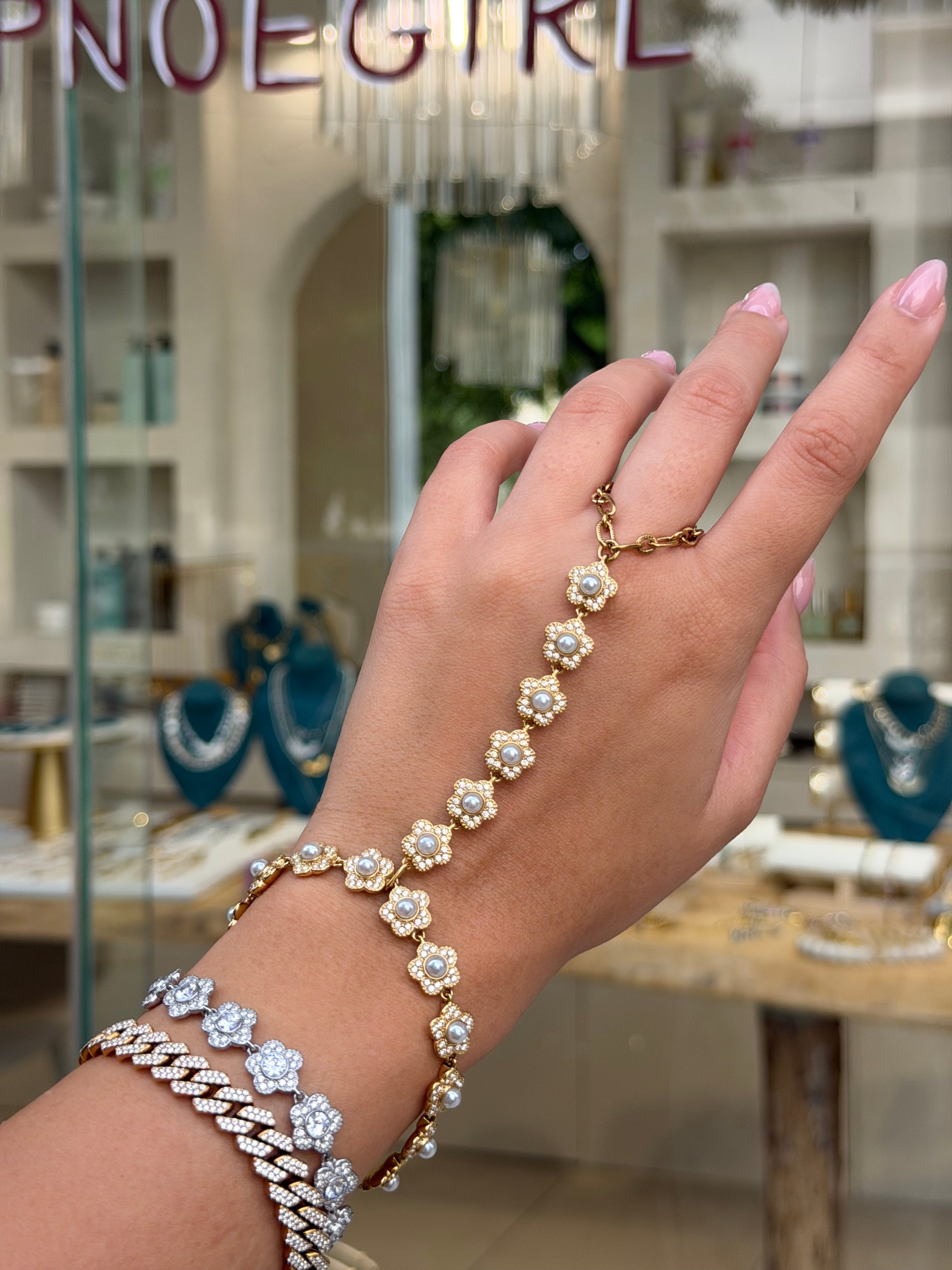 KIKA’S Flower FULL ✨Ατσάλινο Δαχτυλίδι🪽Βραχιόλι με Πέρλες