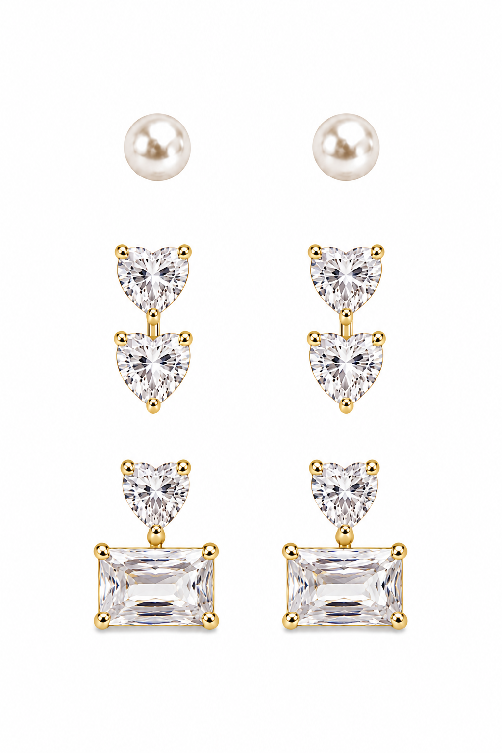 Princess gold  σκουλαρίκια ζευγάρι με καρφακι ΑΣΗΜΙ925