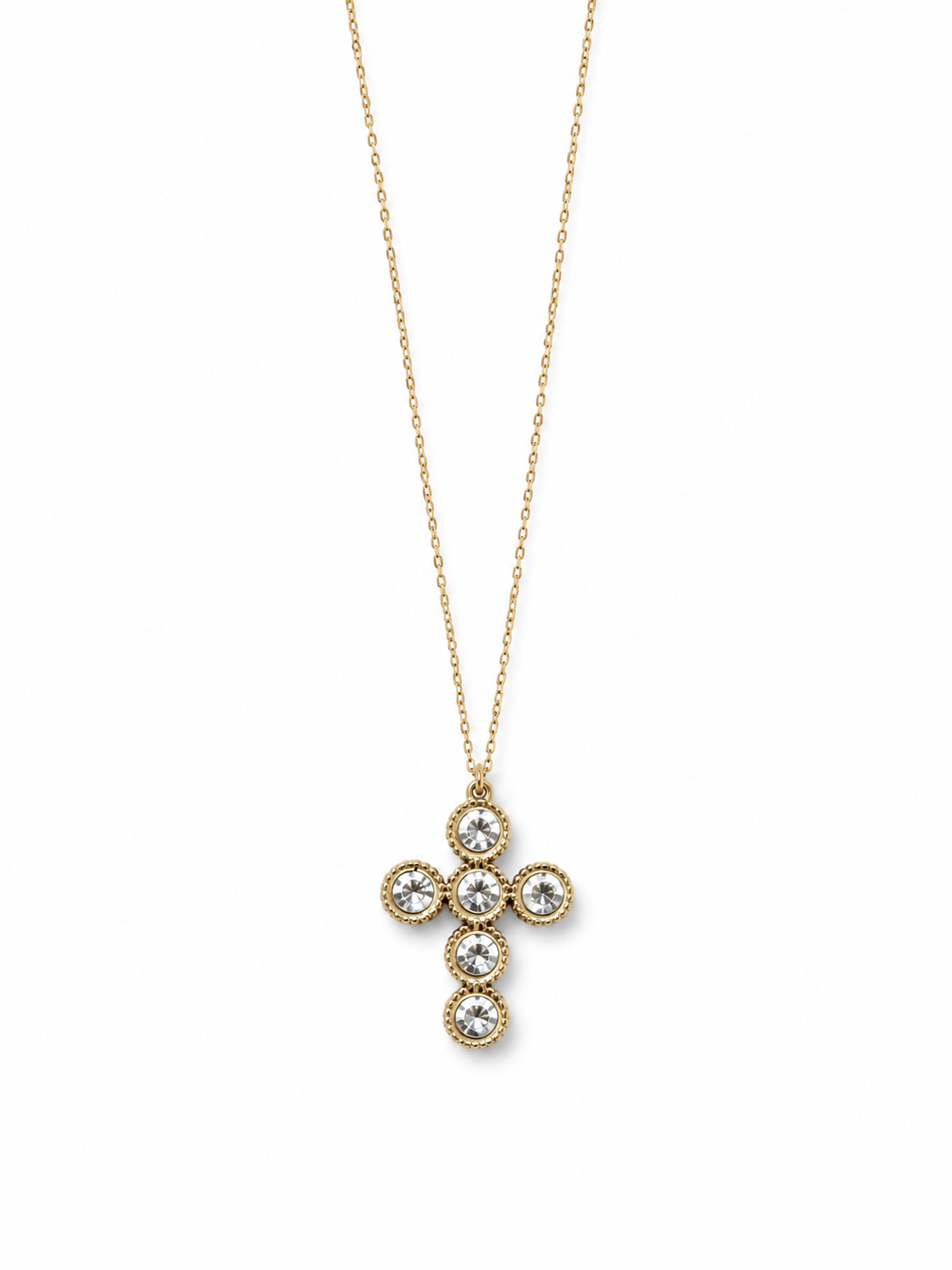 Princess Celestine Cross – Ατσάλινο χρυσό Κολιέ