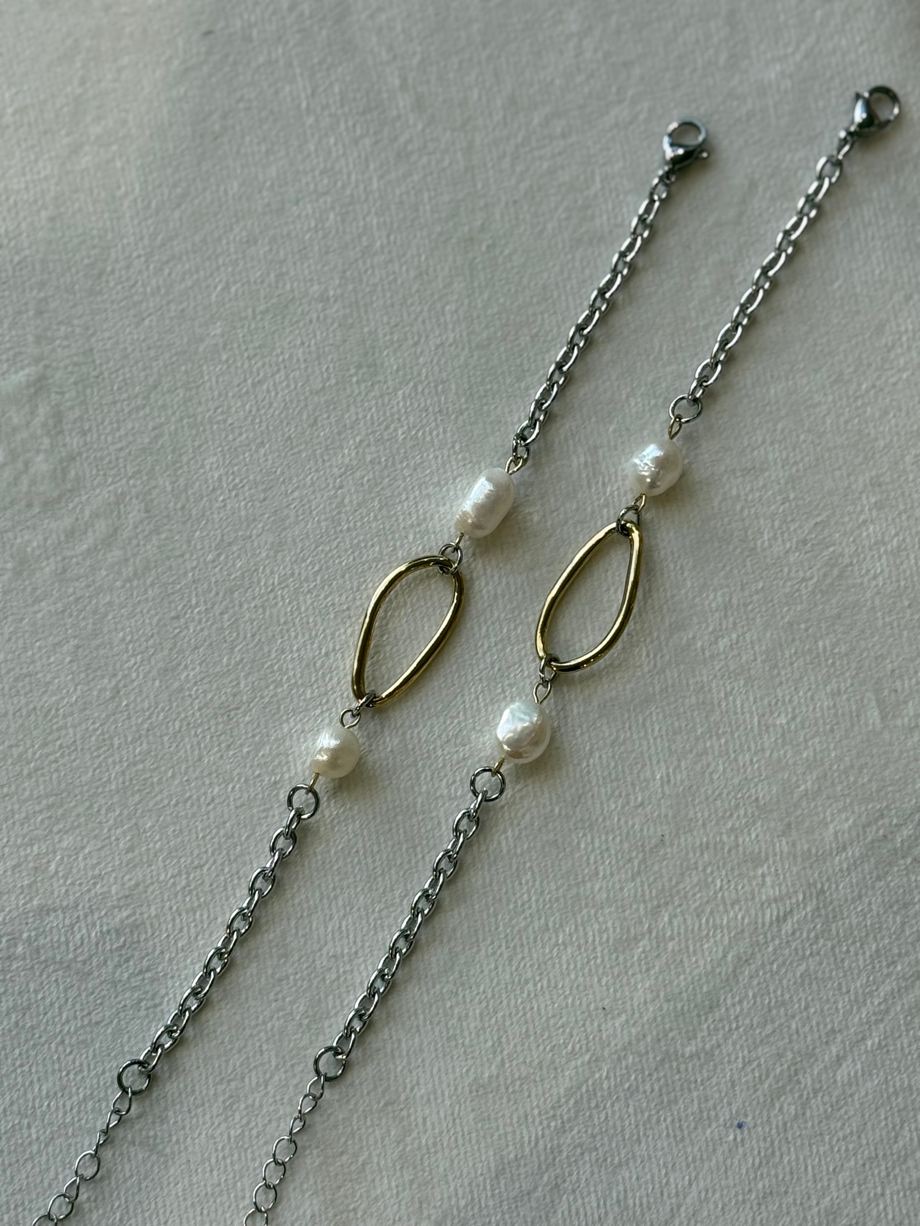 Elara Pearl - Stainless Steel Βραχιόλι