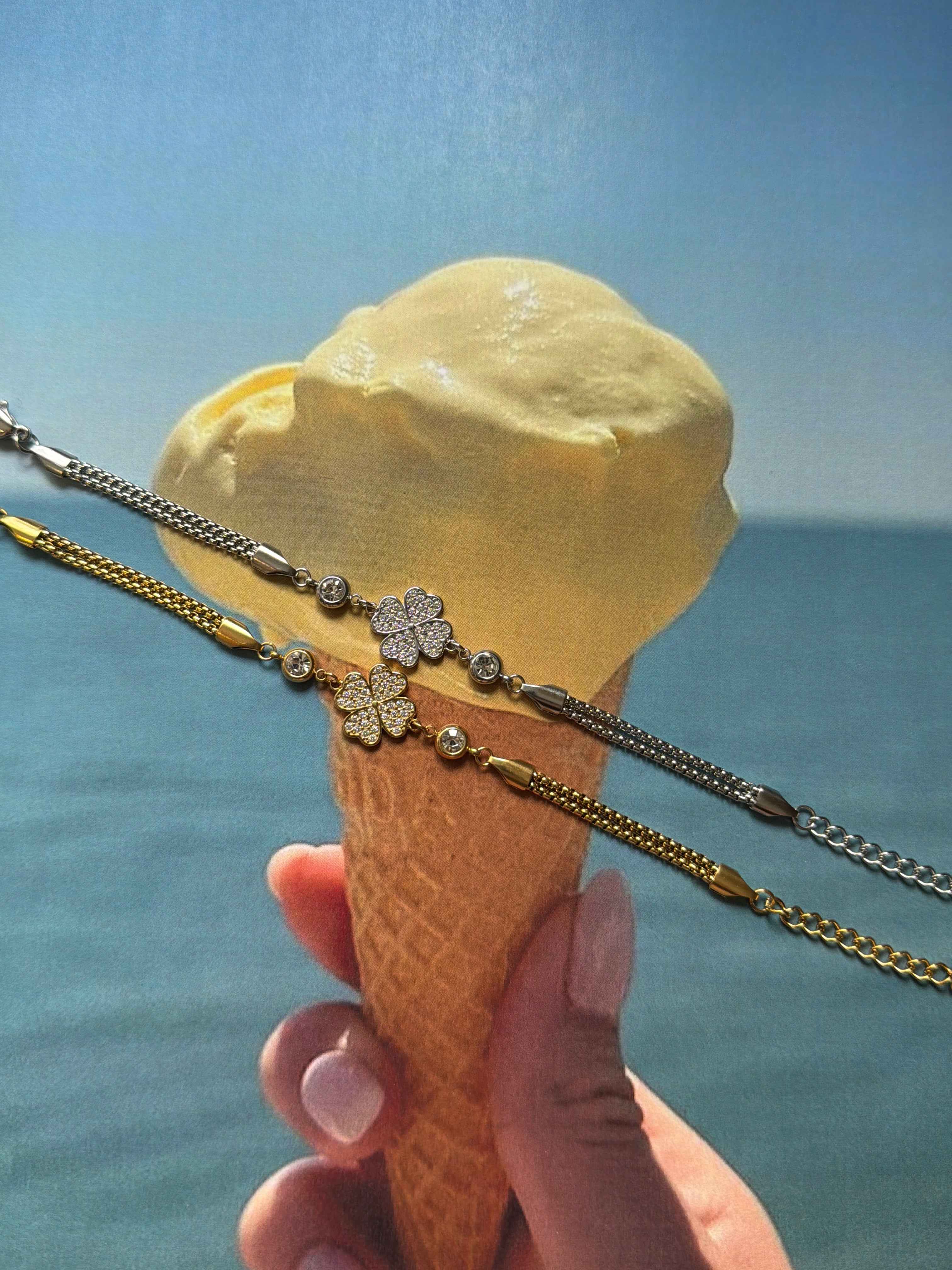 Lucky Bloom Ατσάλινο Βραχιόλι ✨🍀