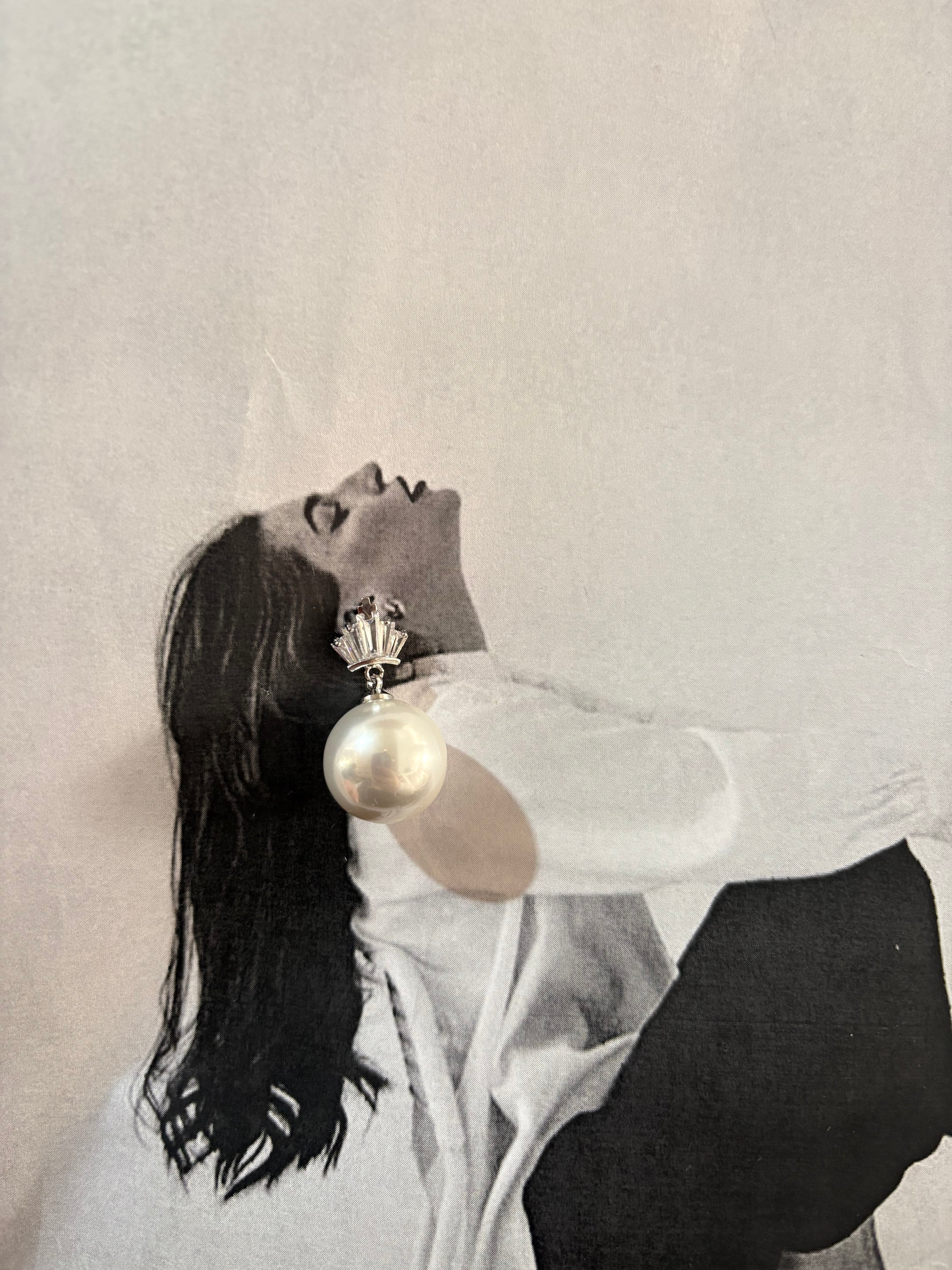 Aurelia Pearl Statement - Ατσάλινα Σκουλαρίκια