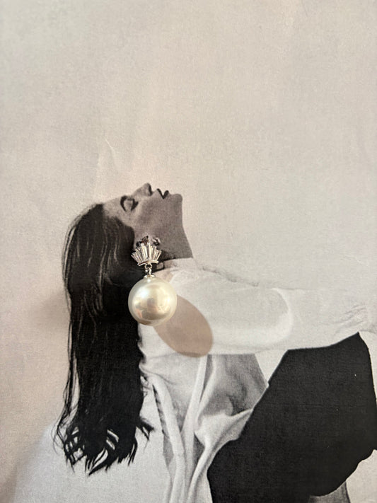 Aurelia Pearl Statement - Ατσάλινα Σκουλαρίκια