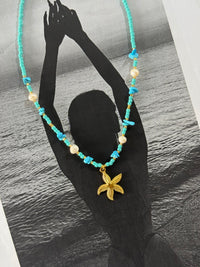 Turquoise Starfish – Κολιέ Stainless Steel