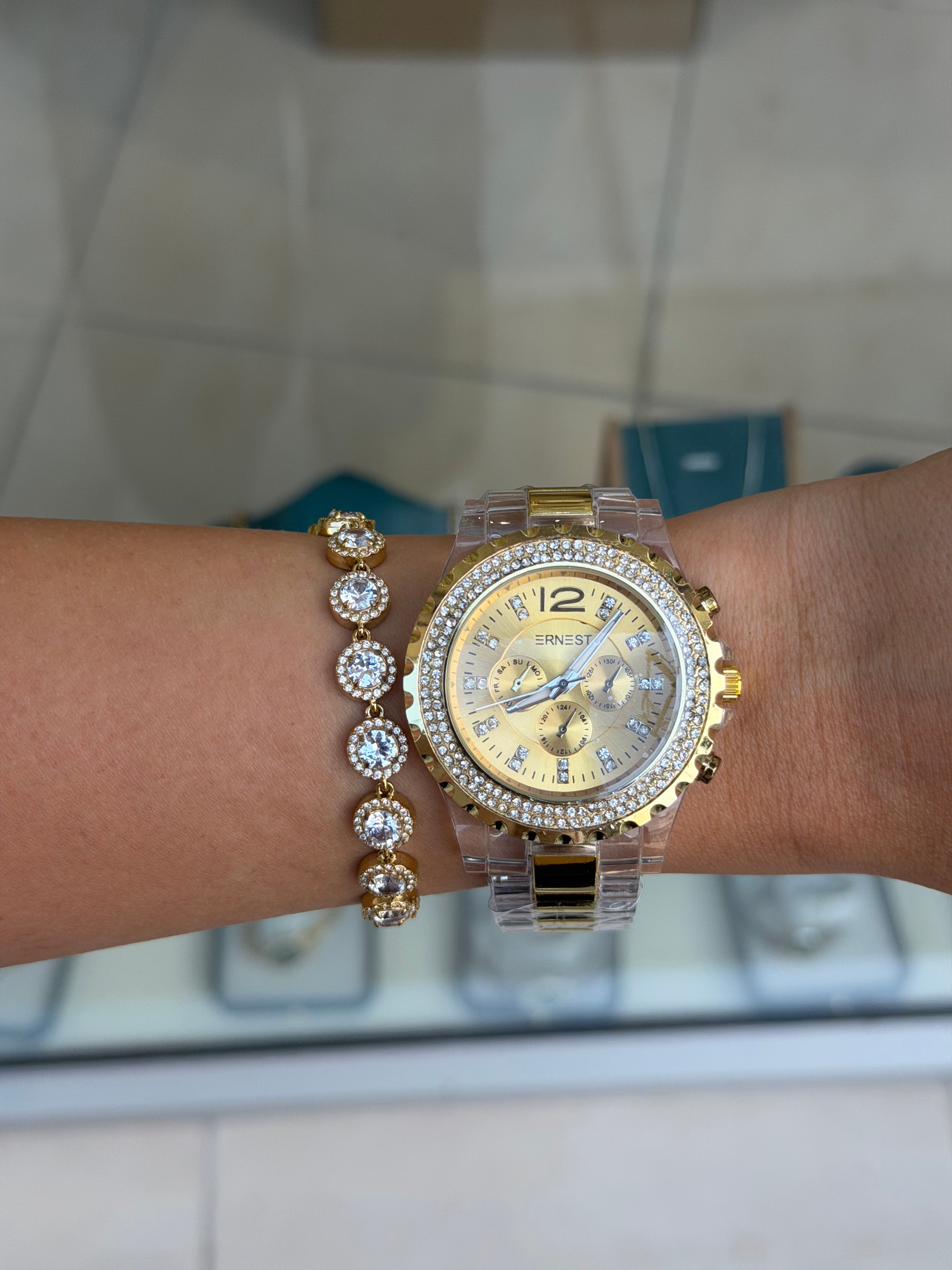 Aurelia Crystal Watch- Ανθεκτικός Ορείχαλκος