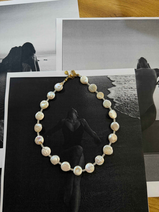 Nusa Penida Pearl | Αληθινά Μαργαριτάρια ✨Ατσάλινο Κολιέ