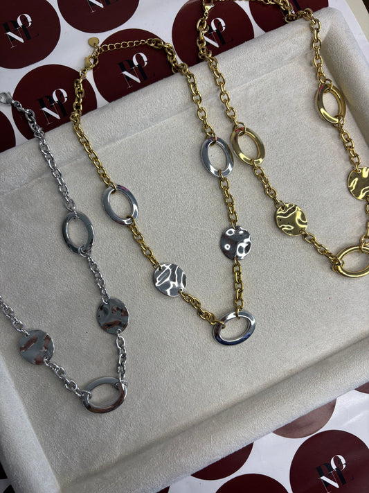 Κολιέ με κρίκους σε τρία χρώματα