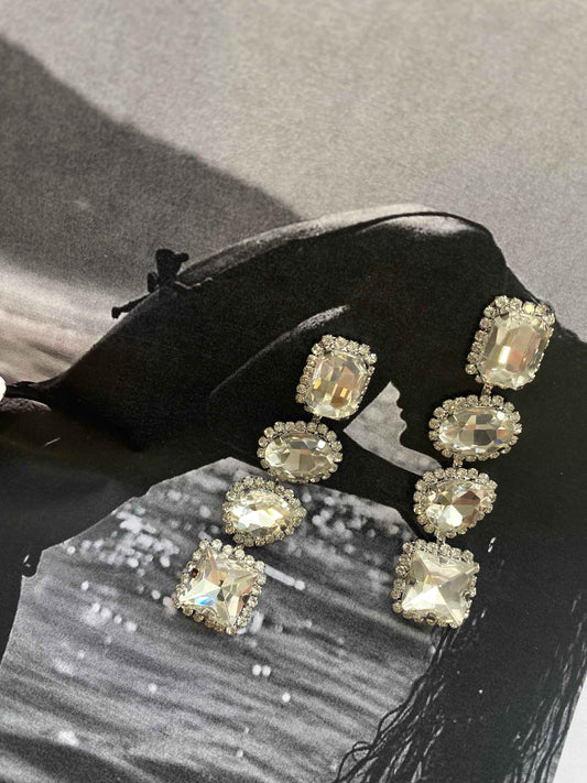 Royal Crystal Earrings - Ανθεκτικός Ορείχαλκος