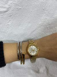 Gold Steel Watch With Rhinestones ✨