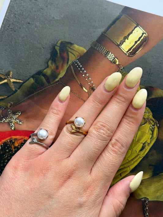 Pearl Bloom Ring 🌷🤍(Μικρό μέγεθος)