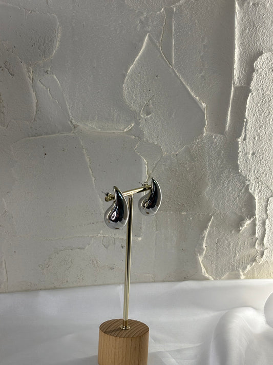 Σκουλαρίκι ατσάλινο ασημένιο  δάκρυ