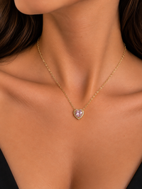 PINK AMOUR NECKLACE - Κολιέ Από Ανοξείδωτο Ατσάλι