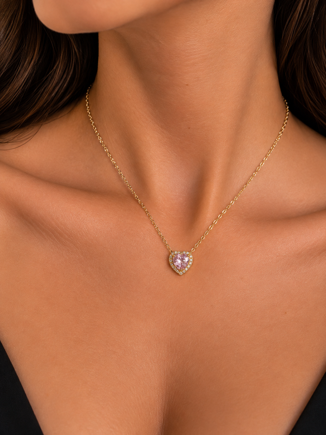 PINK AMOUR NECKLACE - Κολιέ Από Ανοξείδωτο Ατσάλι